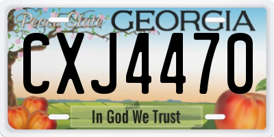 GA license plate CXJ4470
