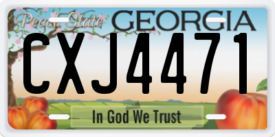 GA license plate CXJ4471
