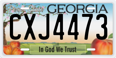 GA license plate CXJ4473