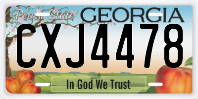 GA license plate CXJ4478