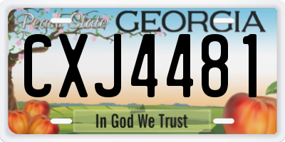 GA license plate CXJ4481