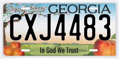 GA license plate CXJ4483