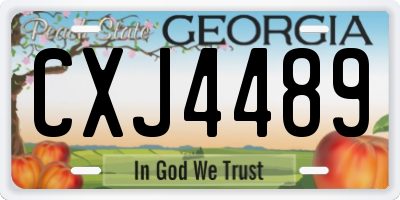 GA license plate CXJ4489