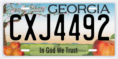 GA license plate CXJ4492