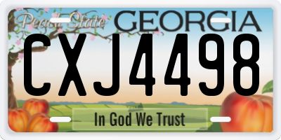 GA license plate CXJ4498