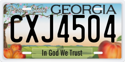 GA license plate CXJ4504