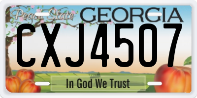 GA license plate CXJ4507