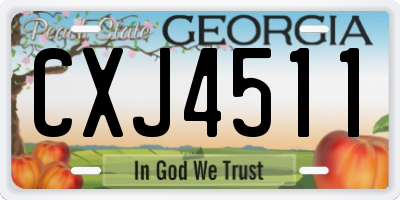 GA license plate CXJ4511