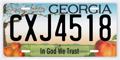 GA license plate CXJ4518