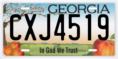 GA license plate CXJ4519