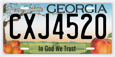 GA license plate CXJ4520