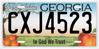 GA license plate CXJ4523