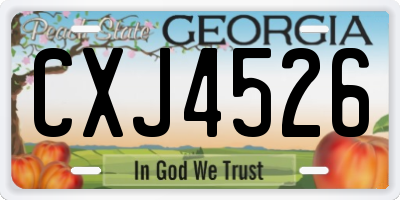 GA license plate CXJ4526