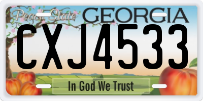 GA license plate CXJ4533