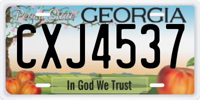 GA license plate CXJ4537