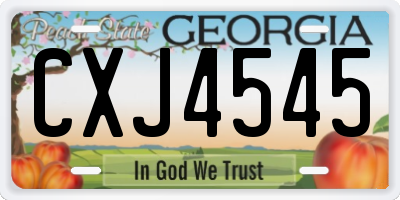 GA license plate CXJ4545