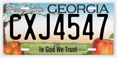 GA license plate CXJ4547
