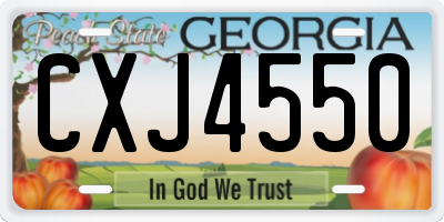 GA license plate CXJ4550