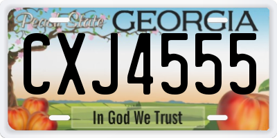 GA license plate CXJ4555
