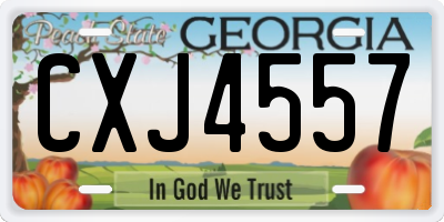 GA license plate CXJ4557