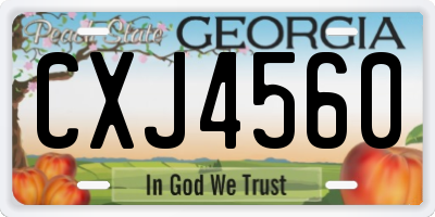 GA license plate CXJ4560