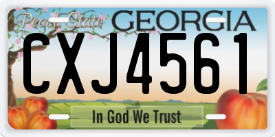 GA license plate CXJ4561