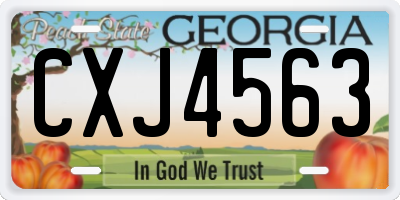 GA license plate CXJ4563