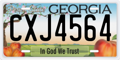 GA license plate CXJ4564