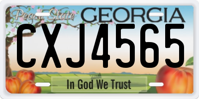 GA license plate CXJ4565