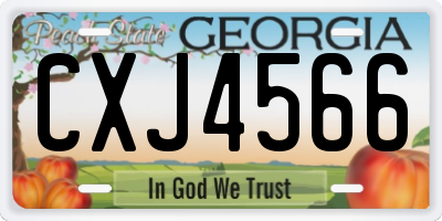 GA license plate CXJ4566