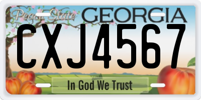 GA license plate CXJ4567