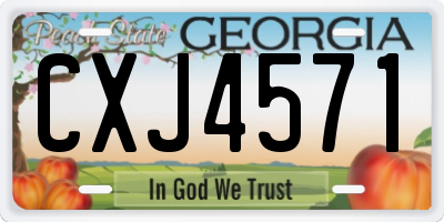 GA license plate CXJ4571
