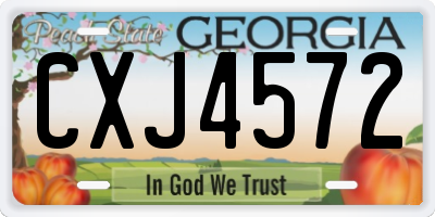 GA license plate CXJ4572