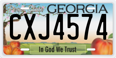GA license plate CXJ4574