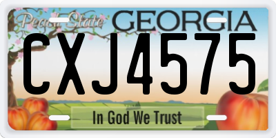 GA license plate CXJ4575