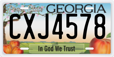 GA license plate CXJ4578