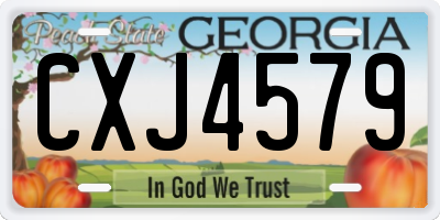 GA license plate CXJ4579