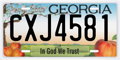 GA license plate CXJ4581