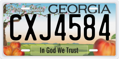 GA license plate CXJ4584