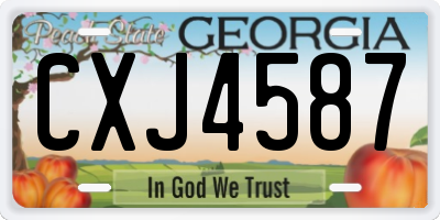 GA license plate CXJ4587