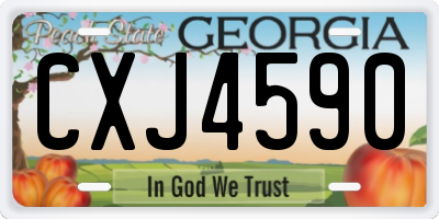 GA license plate CXJ4590