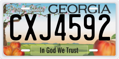 GA license plate CXJ4592