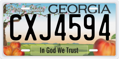 GA license plate CXJ4594