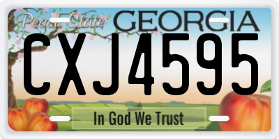GA license plate CXJ4595