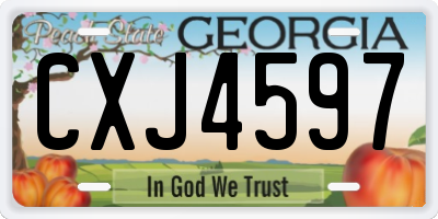 GA license plate CXJ4597