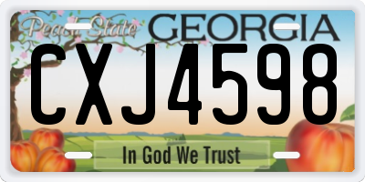 GA license plate CXJ4598