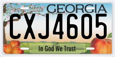GA license plate CXJ4605