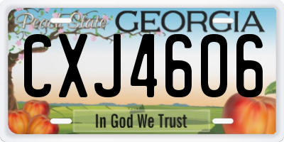 GA license plate CXJ4606