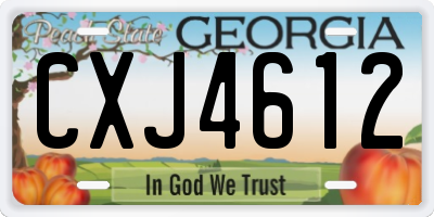 GA license plate CXJ4612