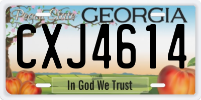 GA license plate CXJ4614